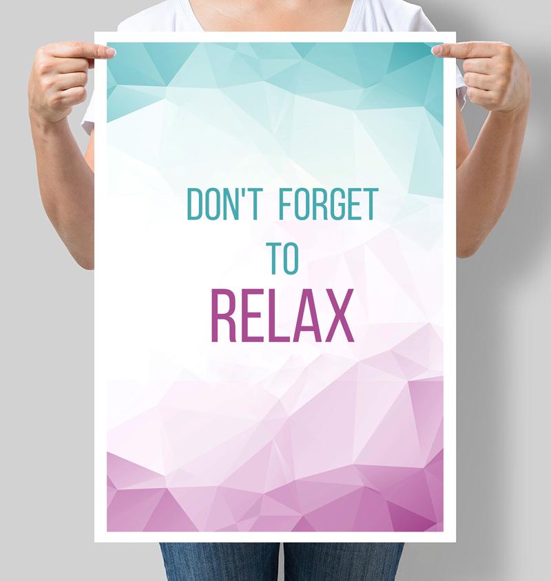 Постер мотивирующий Don't forget to relax 42х60 см (М125)