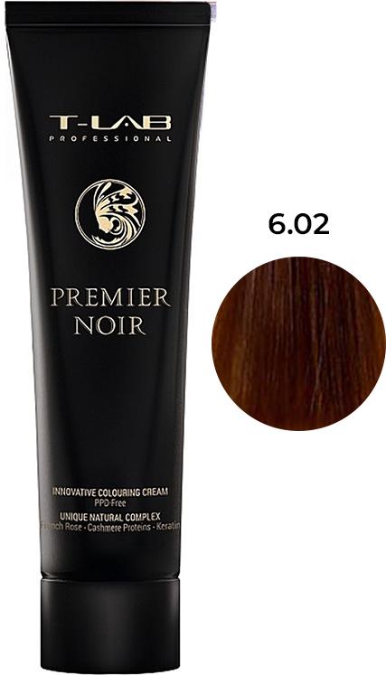 Крем-краска для волос T-LAB Professional PREMIER Noir 6.02 Темный натурально-перламутровый Блонд 100 мл (29583680)