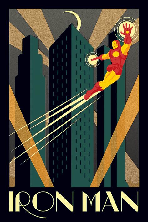 Постер плакат Марвел Деко Железный Человек/Marvel Deco Iron Man 61x91,5 см