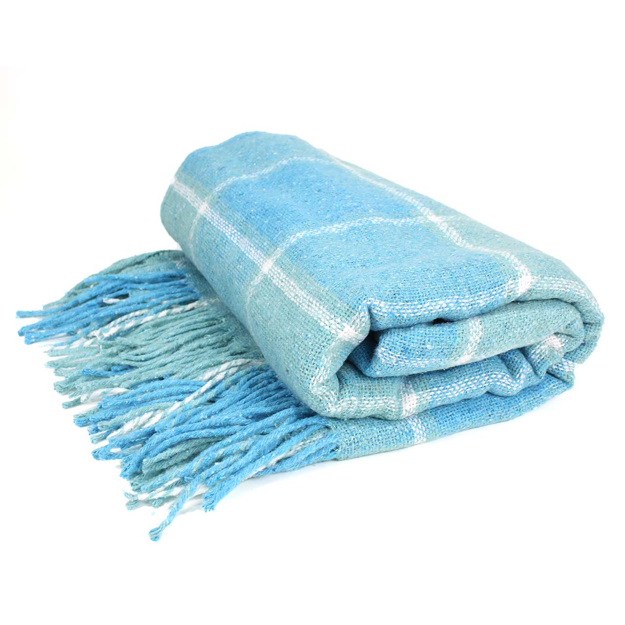 Плед эконом 0051 140х200 см Синий/Голубой