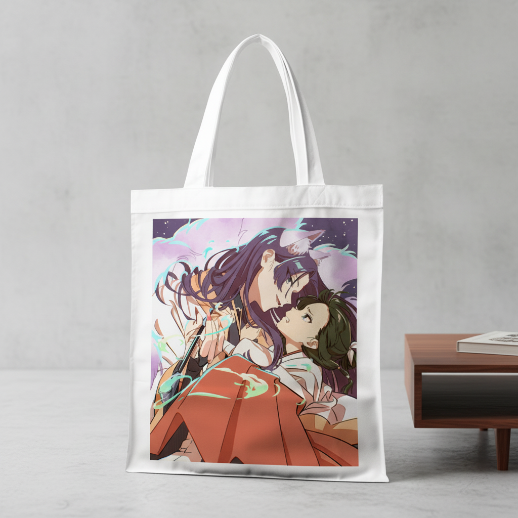 Сумка-шопер Kusuriya no Hitorigoto из габардина Белый (11727)