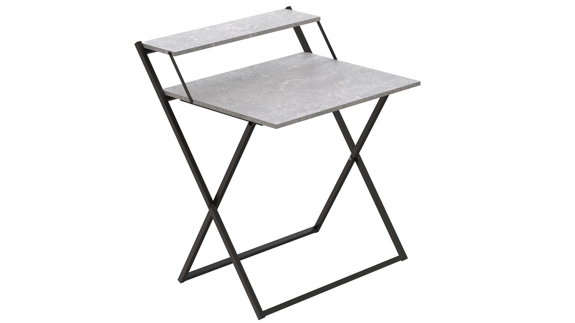 Стіл-трансформер Ferrum-decor Компакт 4 метал/ДСП 16 мм 750x790x720 мм Чорний/Бетон (FRD-104696) - фото 1
