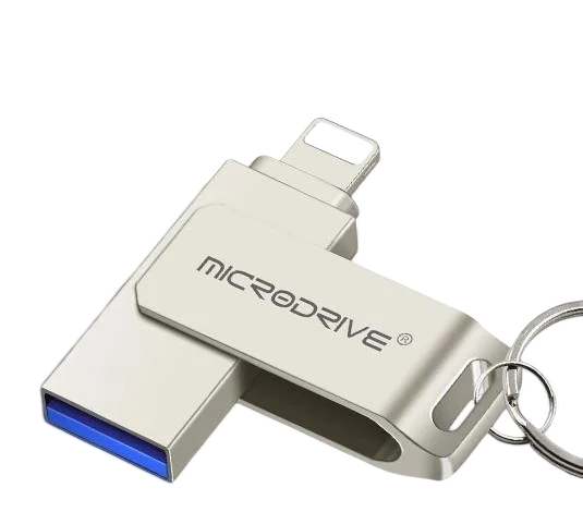 Флешка для айфона и компьютера Microdrive на 64 GB USB 3.0 Silver (1981762912)