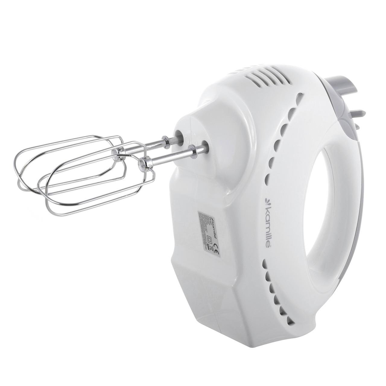 Миксер ручной Kamille KM 6751 со стальными насадками 250 W Белый (106-84-6751)