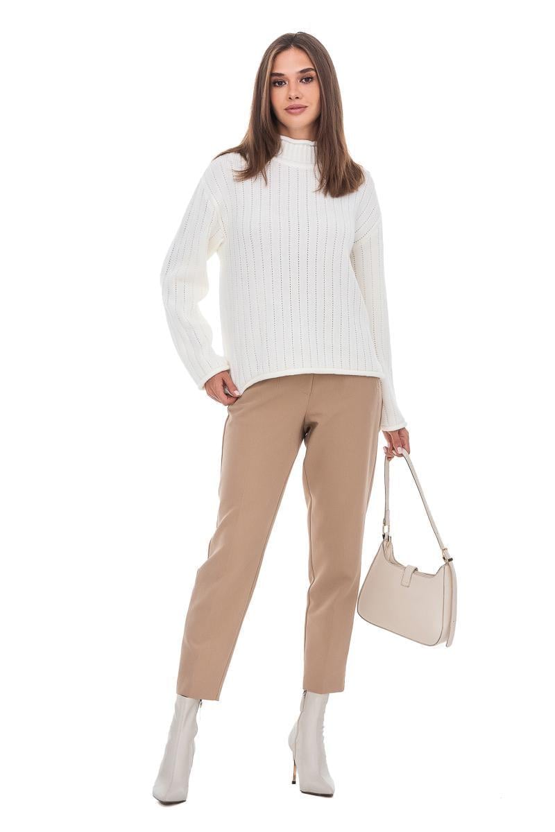 Джемпер с воротником-стойкой  SVTR р. 50-52 Молочный (557) - фото 8