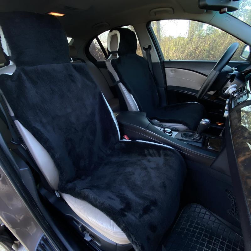 Накидки на сиденье автомобиля универсальные Sheepskin эко-шерсть 2 шт. 50 см Черный (416) Накидки на сиденье автомобиля универсальные Sheepskin эко-шерсть 2 шт. 50 см Черный (416)