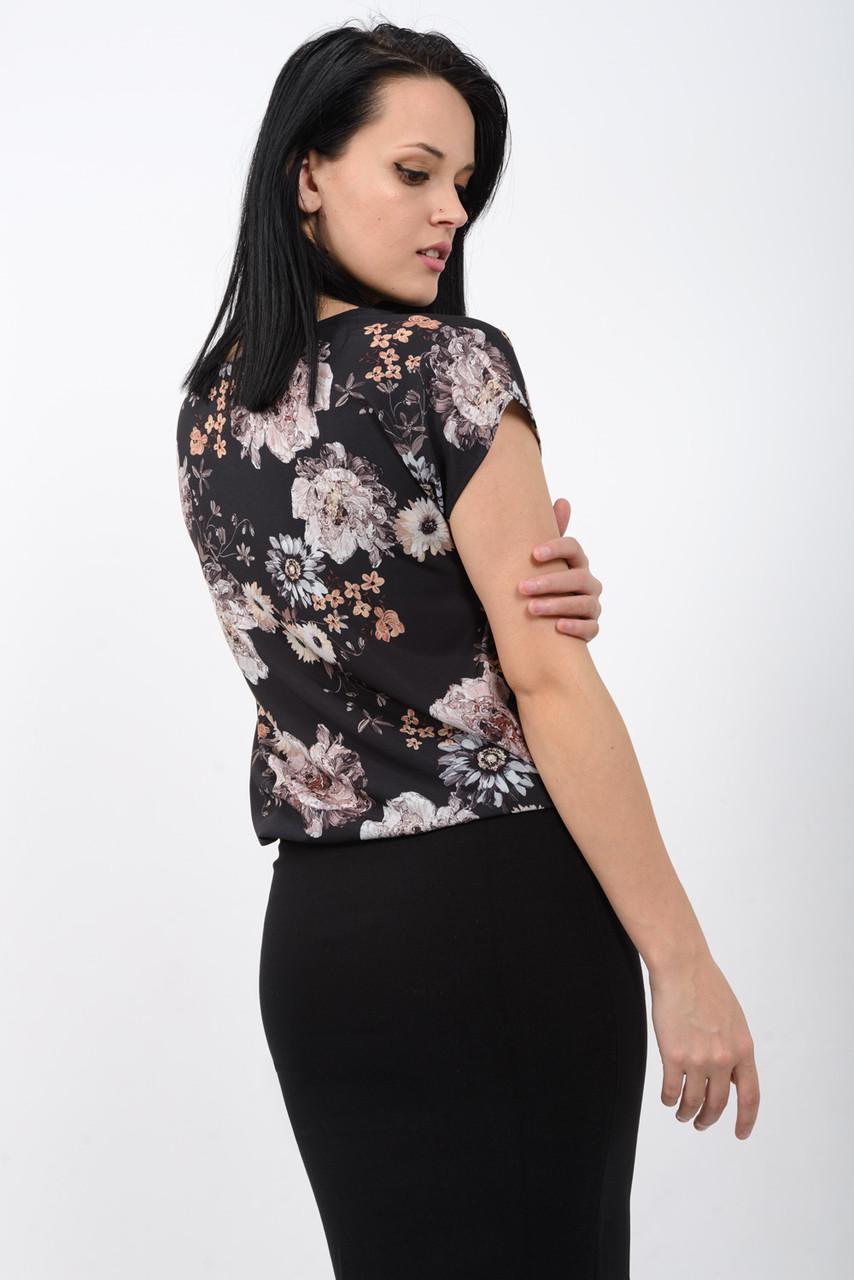 Блузка женская со шнурком Ромашка 156 3XL Black - фото 3 Блузка женская со шнурком Ромашка 156 3XL Black - фото 3