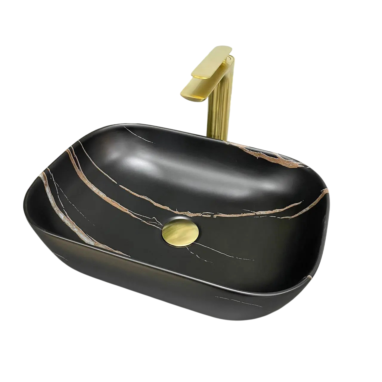 Раковина накладная VBI Ravenna Matt Stone прямоугольная 325x460 мм Черный матовый (RM-VBI-011214)