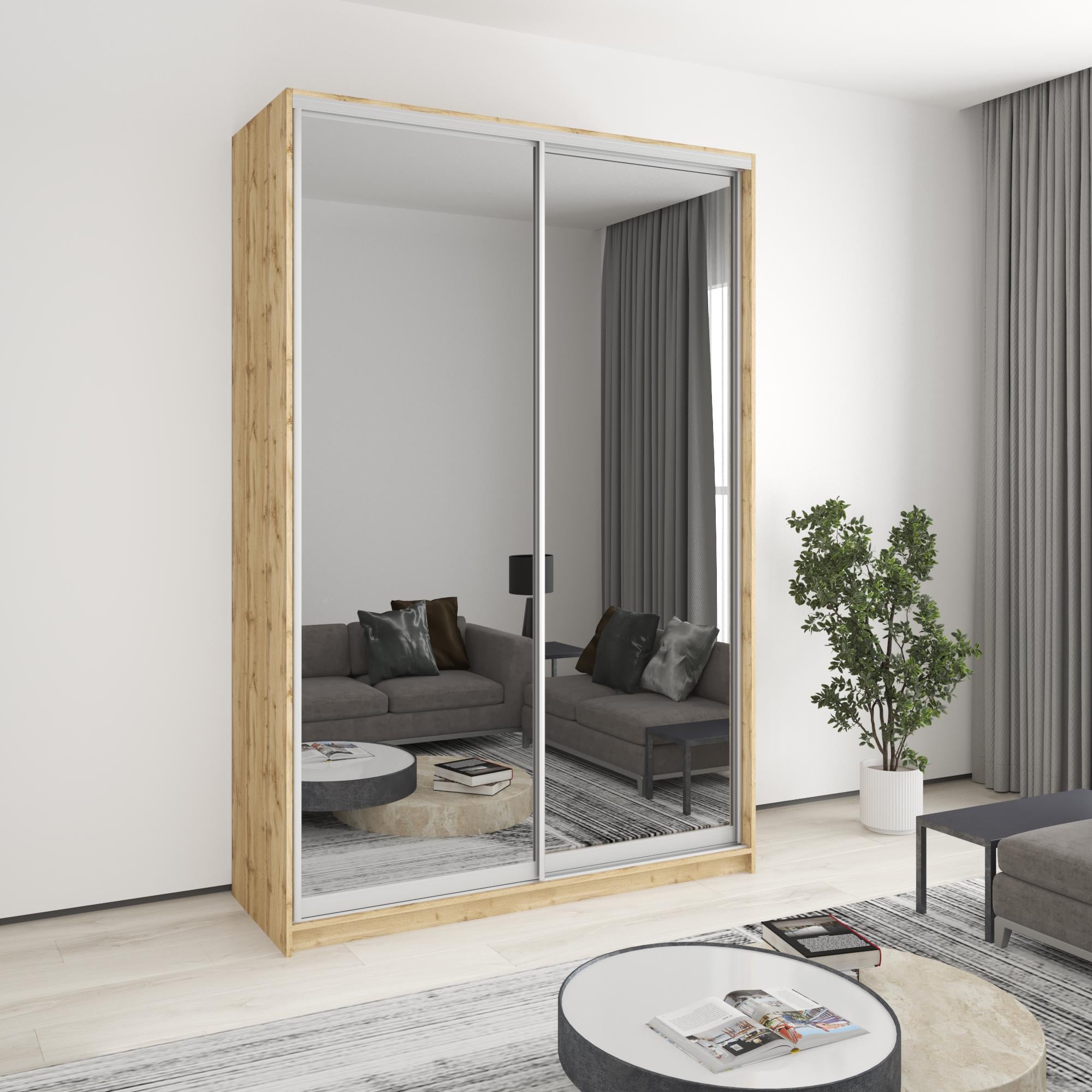 Шкаф-купе двухдверный MebelStar стандарт AL 2 зеркала 160x45x240 см Дуб тахо (MBS-3849) Шкаф-купе двухдверный MebelStar стандарт AL 2 зеркала 160x45x240 см Дуб тахо (MBS-3849)