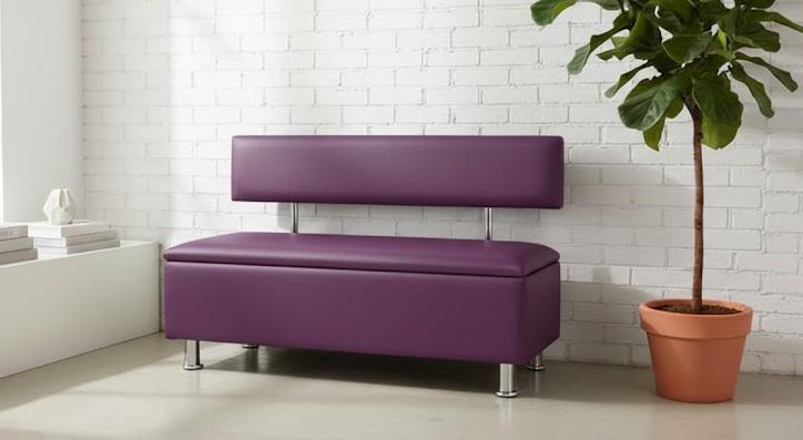 Диван в зону ожидания Сompakt искусственная кожа 120 см Фиолетовый