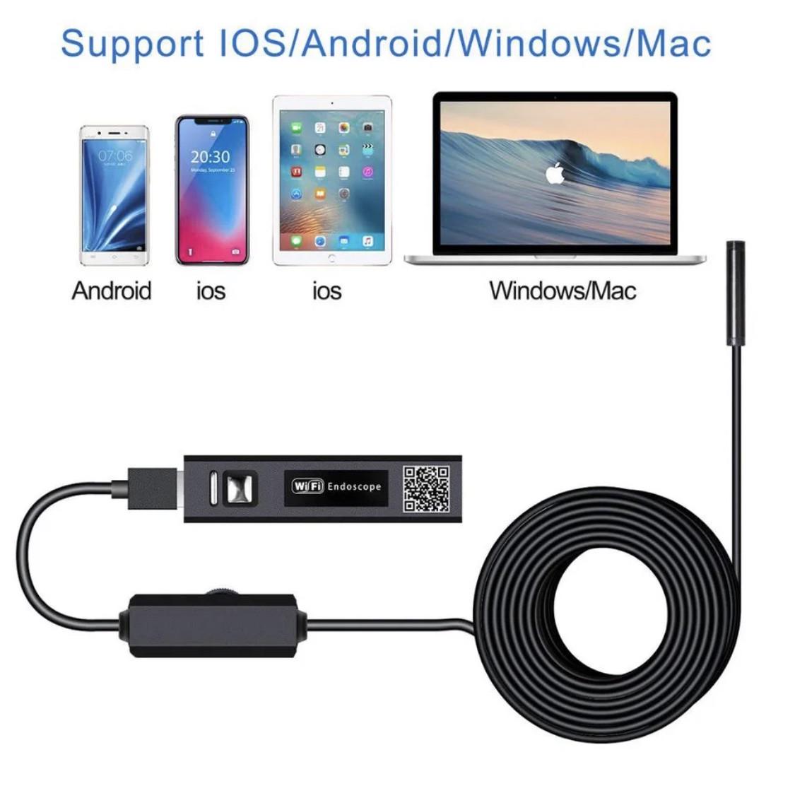 Ендоскоп WiFi F150 HD 1200P 2Mp USB для Android/iOS/Windows/Mac 3,5 м - фото 4