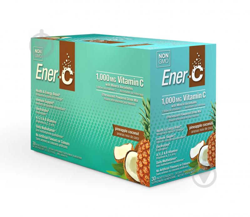 Витаминный напиток Ener-C для повышения иммунитета вкус ананаса и кокоса Vitamin C 30 пакетиков (EC06)