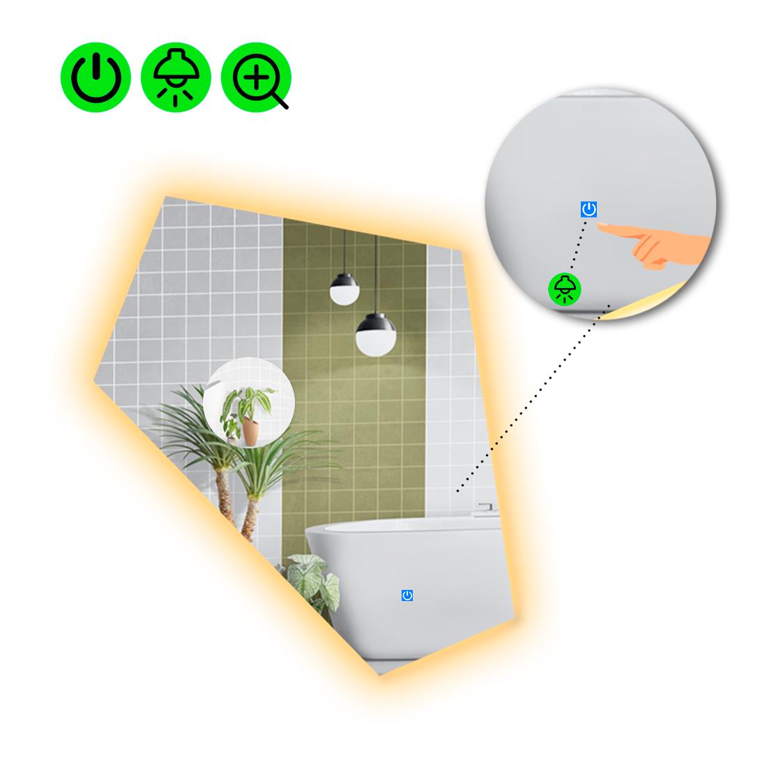 Зеркало с LED подсветкой Modulo 2 с сенсором 80x68 см Зеркало с LED подсветкой Modulo 2 с сенсором 80x68 см