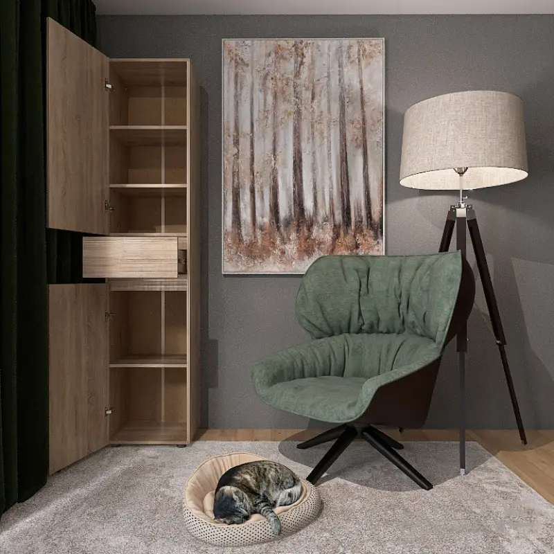 Пенал с выдвижным ящиком Еверест Лайт ПЛ-1 Дуб сонома (26789219) - фото 5 Пенал с выдвижным ящиком Еверест Лайт ПЛ-1 Дуб сонома (26789219) - фото 5