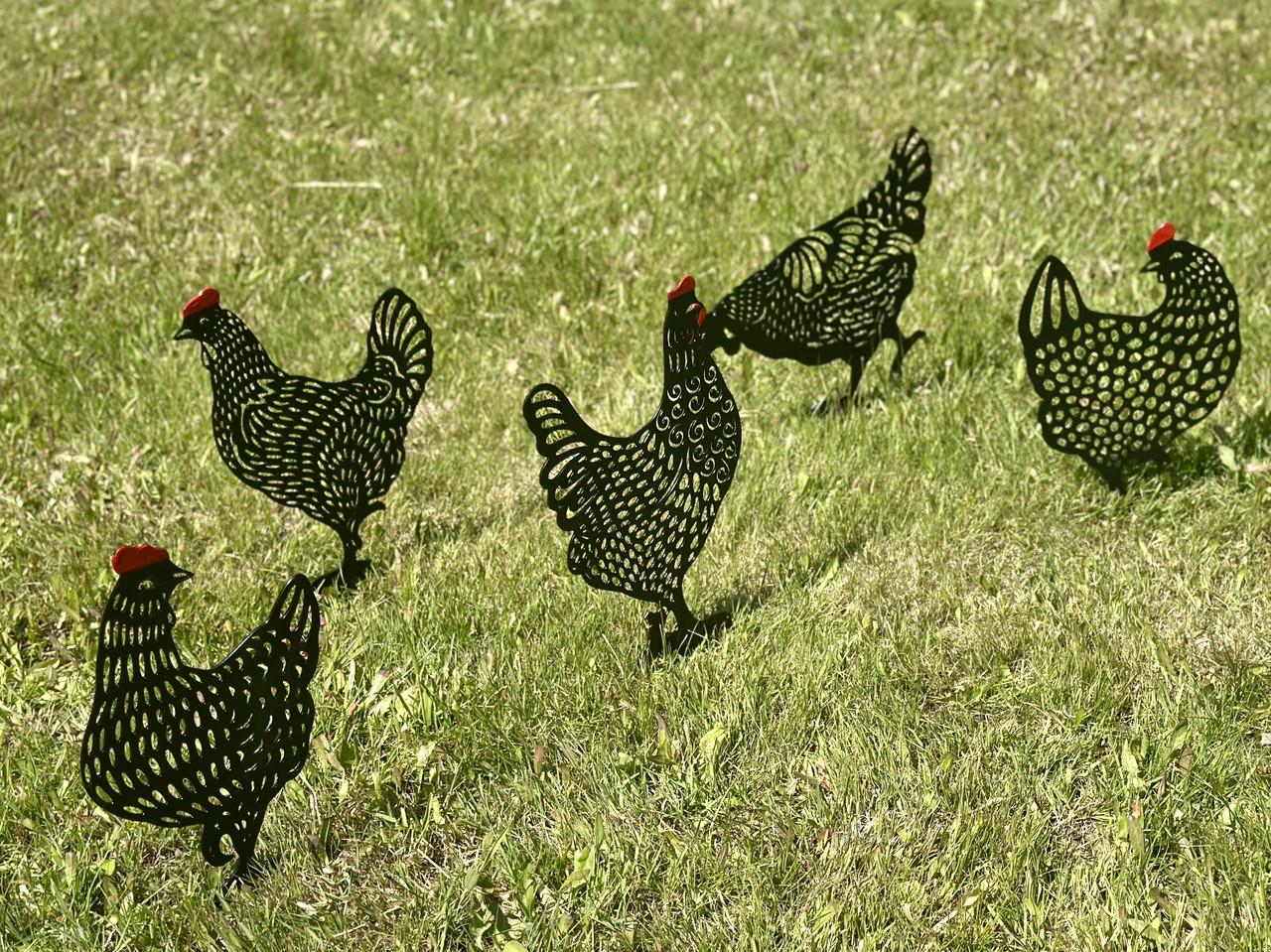 Садовая фигура Курочки металлическая для сада/газона (DCR021) - фото 2 Садовая фигура Курочки металлическая для сада/газона (DCR021) - фото 2