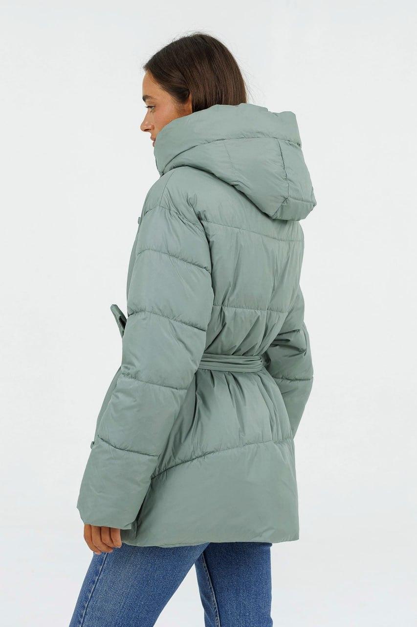 Куртка-пуховик 8254 з поясом р. 46 Оливковий - фото 2 Куртка-пуховик 8254 з поясом р. 46 Оливковий - фото 2