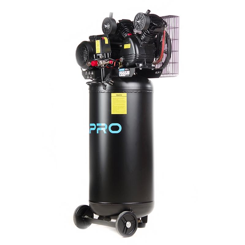 Компрессор Apro двухцилиндровый ременный вертикальный OFBD-100V 8 Бар 2,2 кВт 402 л/мин 100 л 2 крана с маслом 0,5 л (850183) - фото 2