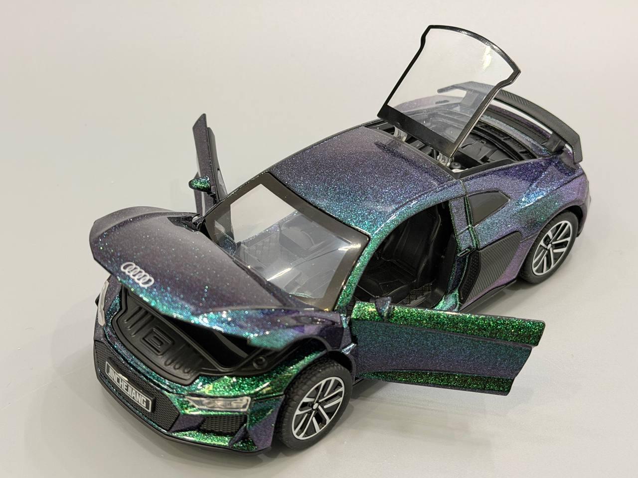 Машина інерційна АвтоСвіт Audi R8 масштаб 1:32 відчиняються двері/капот/багажник 15 см Зелений (AP-2108)