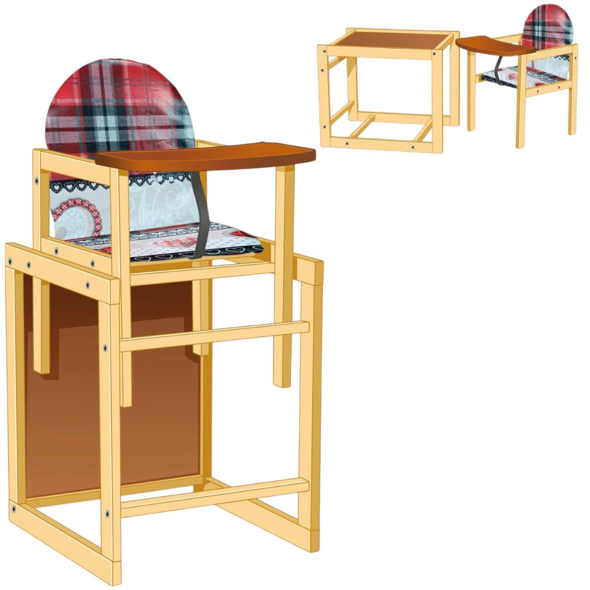 Стульчик для кормления Мася Сердечка на красном фоне (№1125) - фото 6 Стульчик для кормления Мася Сердечка на красном фоне (№1125) - фото 6