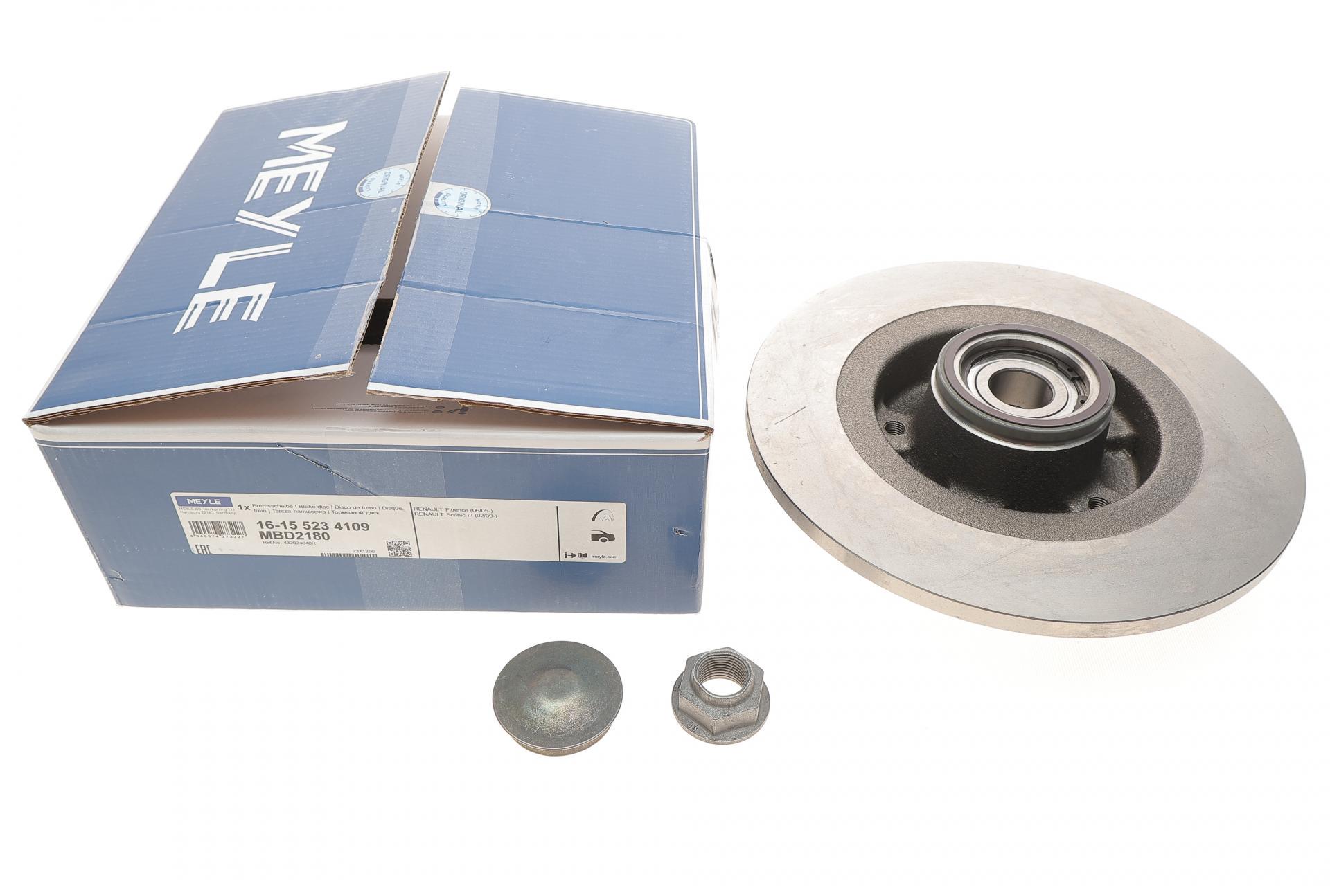 Диск гальмівний задній Meyle Renault Scenic III 09- +ABS з підшипником 274х11 мм (16-15 523 4109 MEYLE)