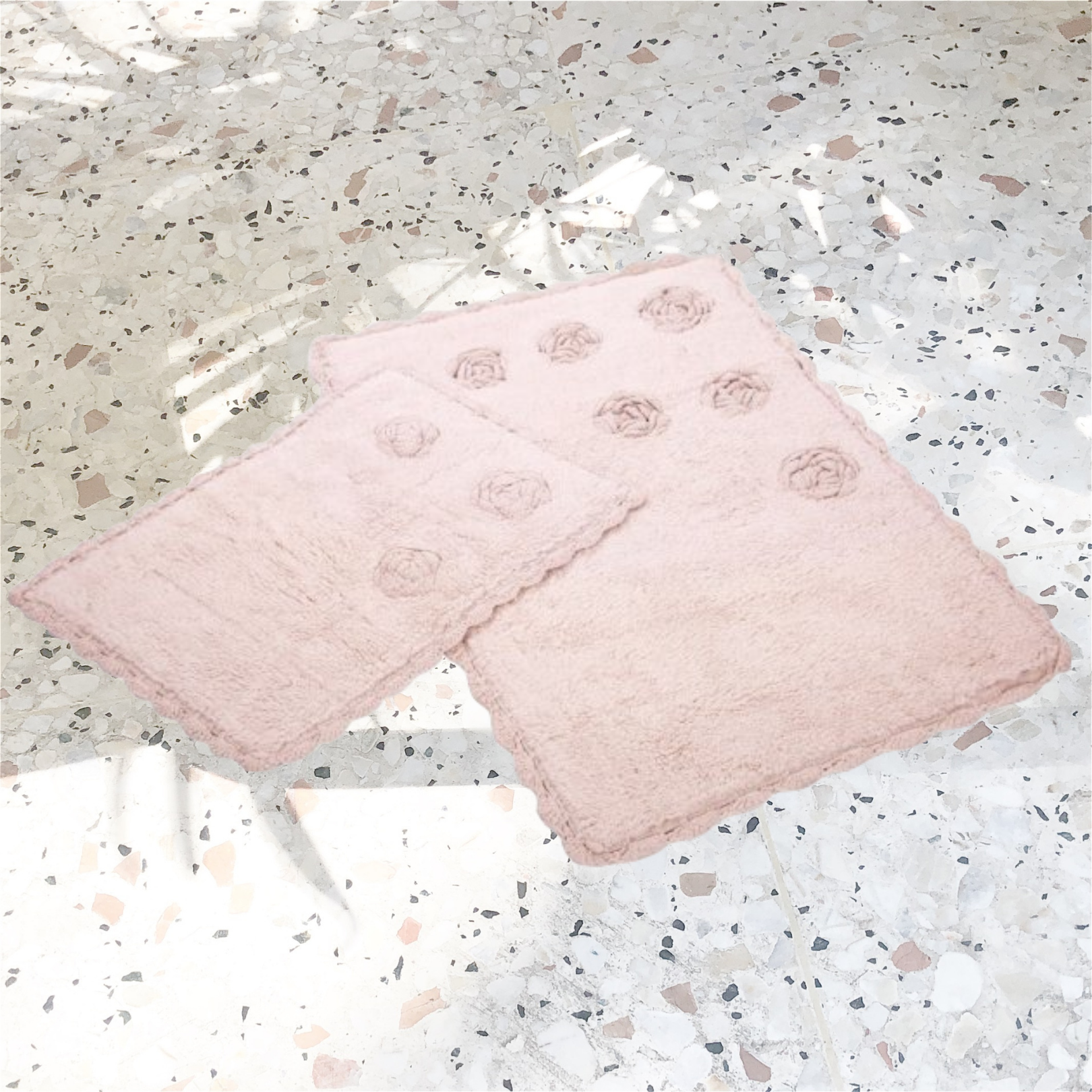 Набор ковриков для ванной Irya Blossoms pembe 60х90/40х60 Розовый (11913986082795)