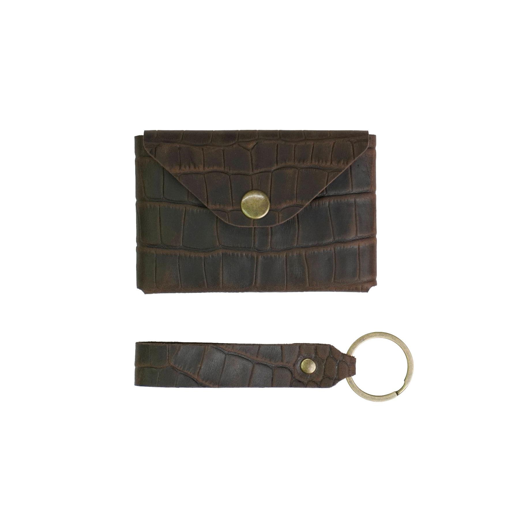 Гаманець шкіряний Крокодил Mini-01 Шоколад