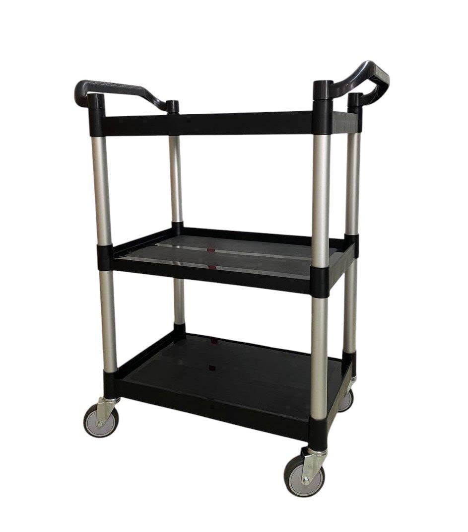Візок сервірувальний на колесах 3 рівня для посуду та іншого 80х40х100 см Чорний (52984)