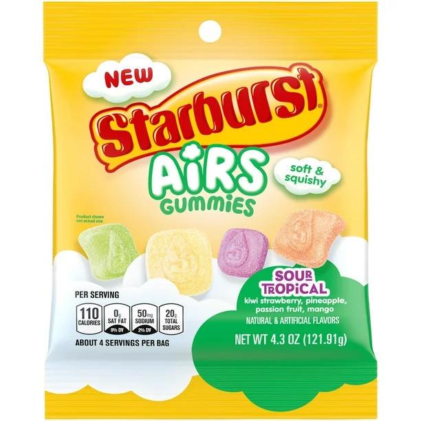 Цукерки жувальні Starburst Airs Tropical Sour Gummy Candy 122 г (1830011545)