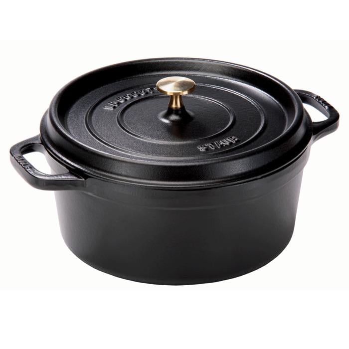 Кастрюля жаропрочная Staub с крышкой 24 см 3,8 л Matte Black