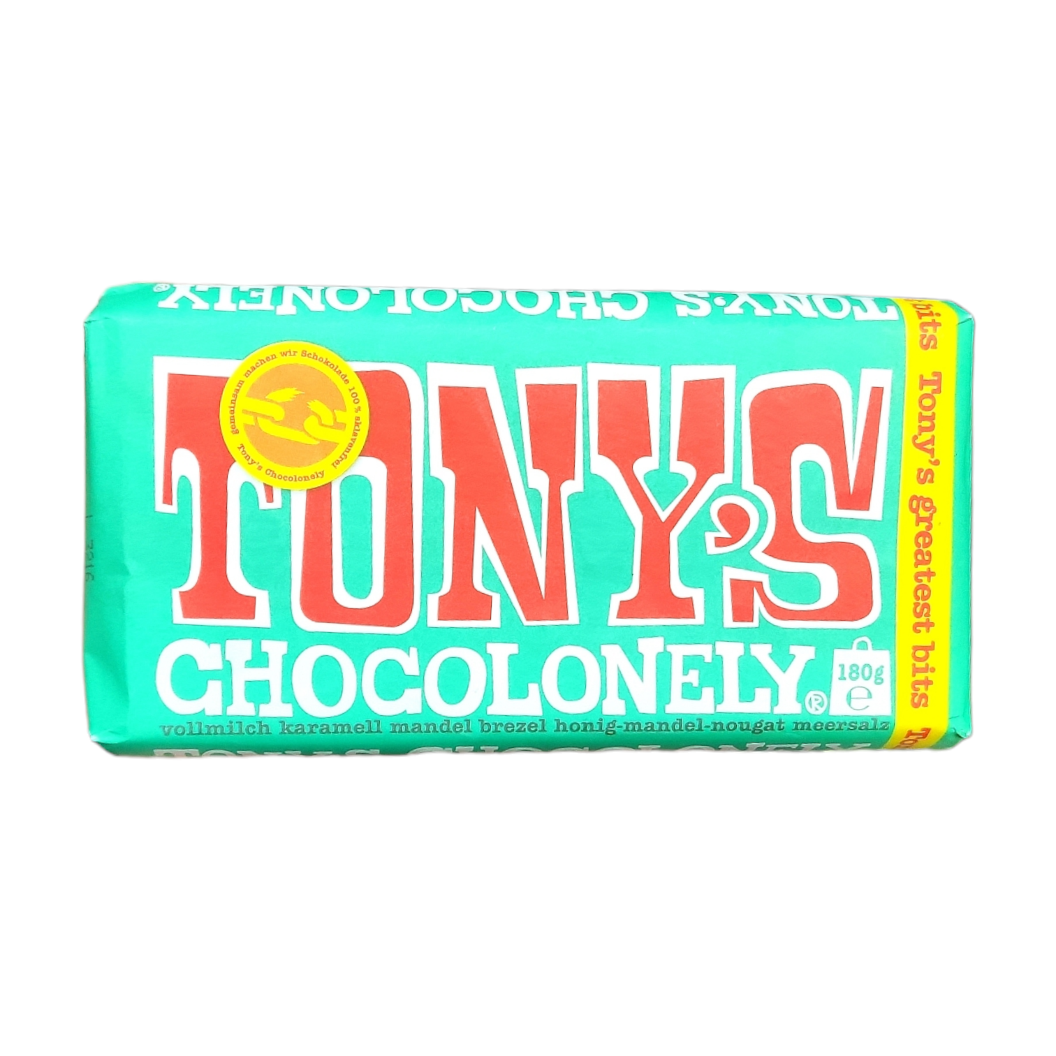 Шоколад молочний Tony's Chocolonely Mandel Brezel Honig-Mandel-Nougat Meersalz 180 г (0142)