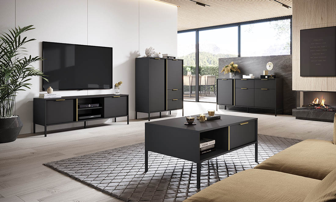 Стенка в гостиную Perfect Home Lars Clars 2 4 пр. Антрацит (47807)