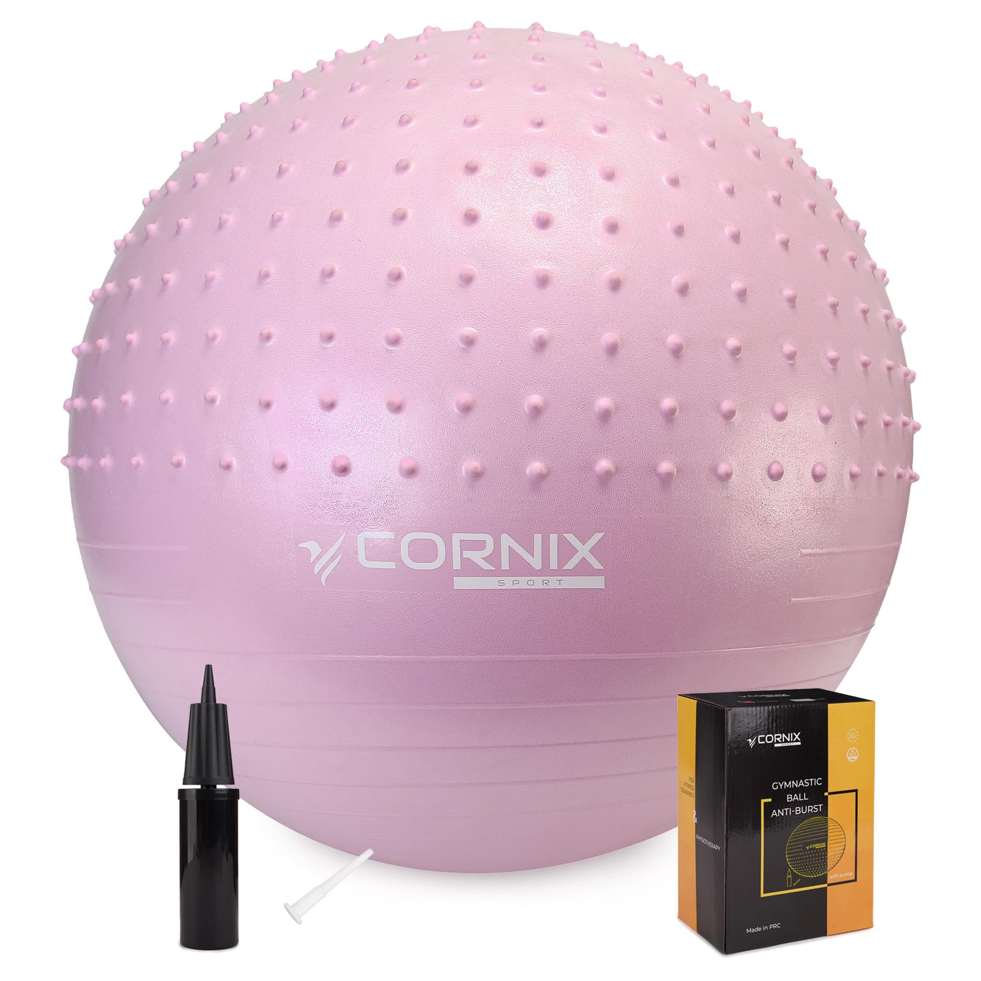 Фитбол для фитнеса полумассажный Cornix Anti-Burst XR-0465 55 см Light Pink Фитбол для фитнеса полумассажный Cornix Anti-Burst XR-0465 55 см Light Pink