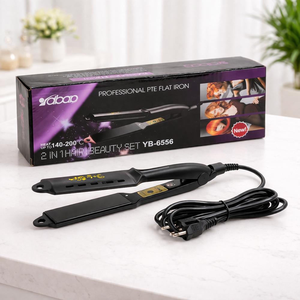 Випрямляч для волосся електричний Dbap 8810/YB-6656 широкі пластини 4,5 см 140-200°C 35 Вт Чорний