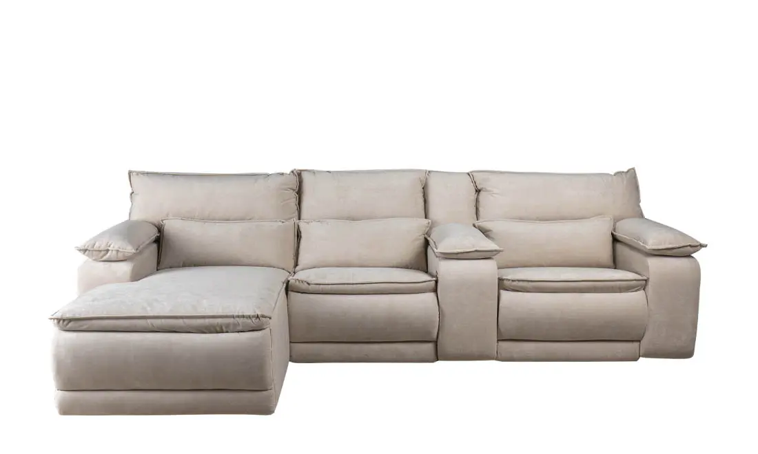 Диван угловой Денвер левый с консолью Бежевый (686169)