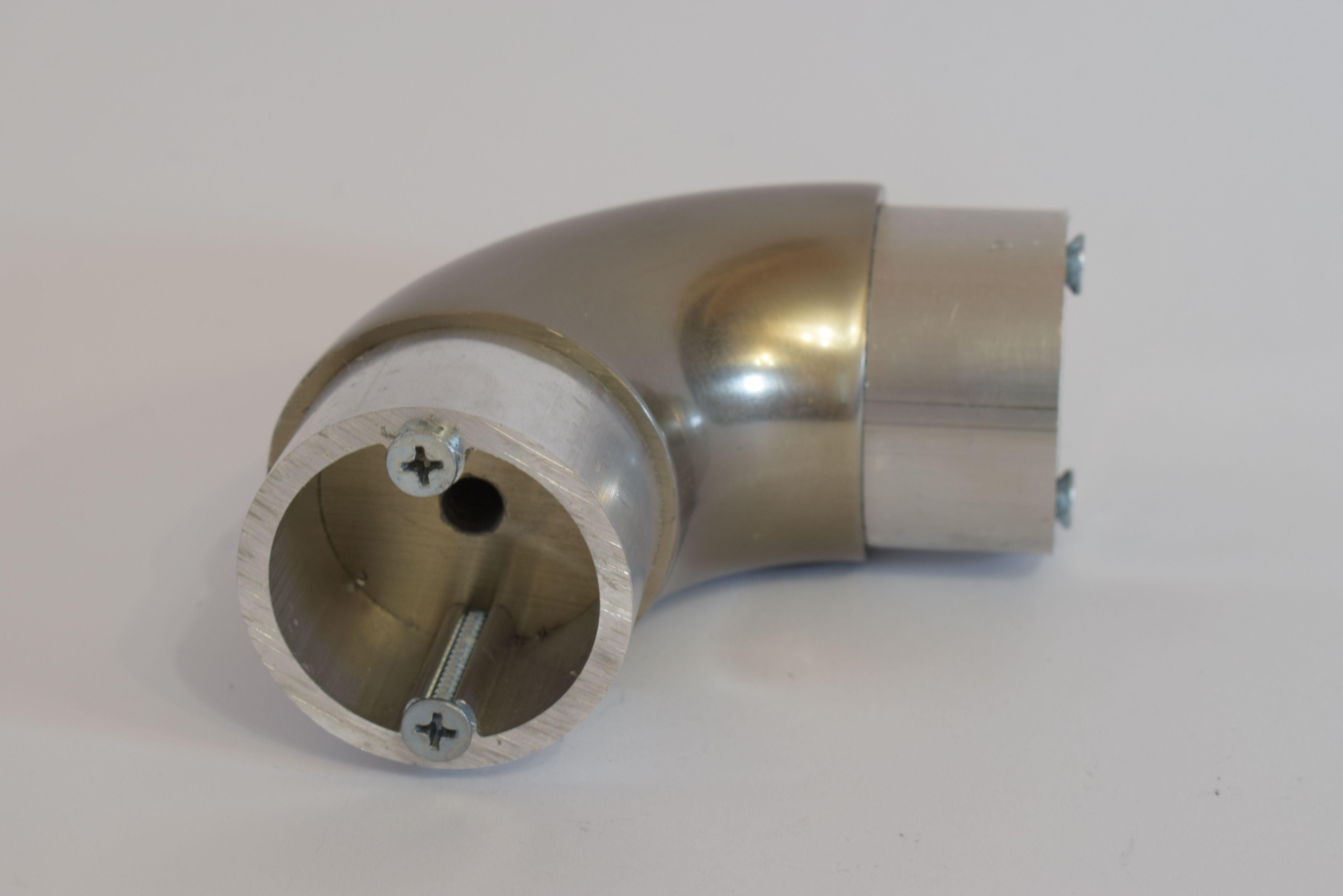 Поворот поручня 90° литий до алюмінієвих поручнів тип коло Шампань (10524ш)