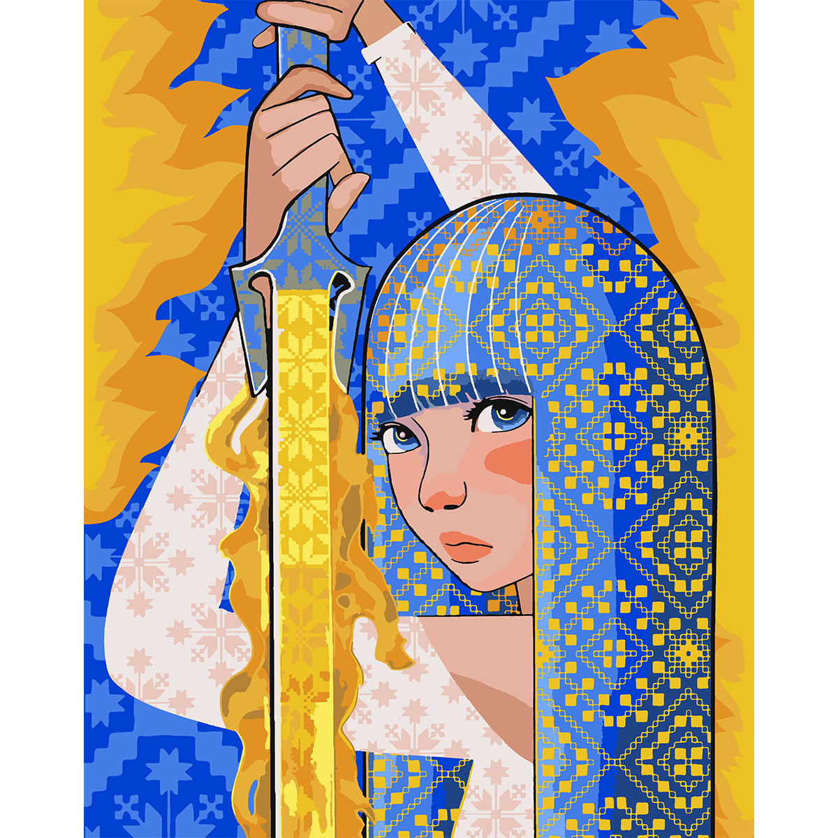 Картина за номерами Santi 954456 Відважна Українка 40х50 см