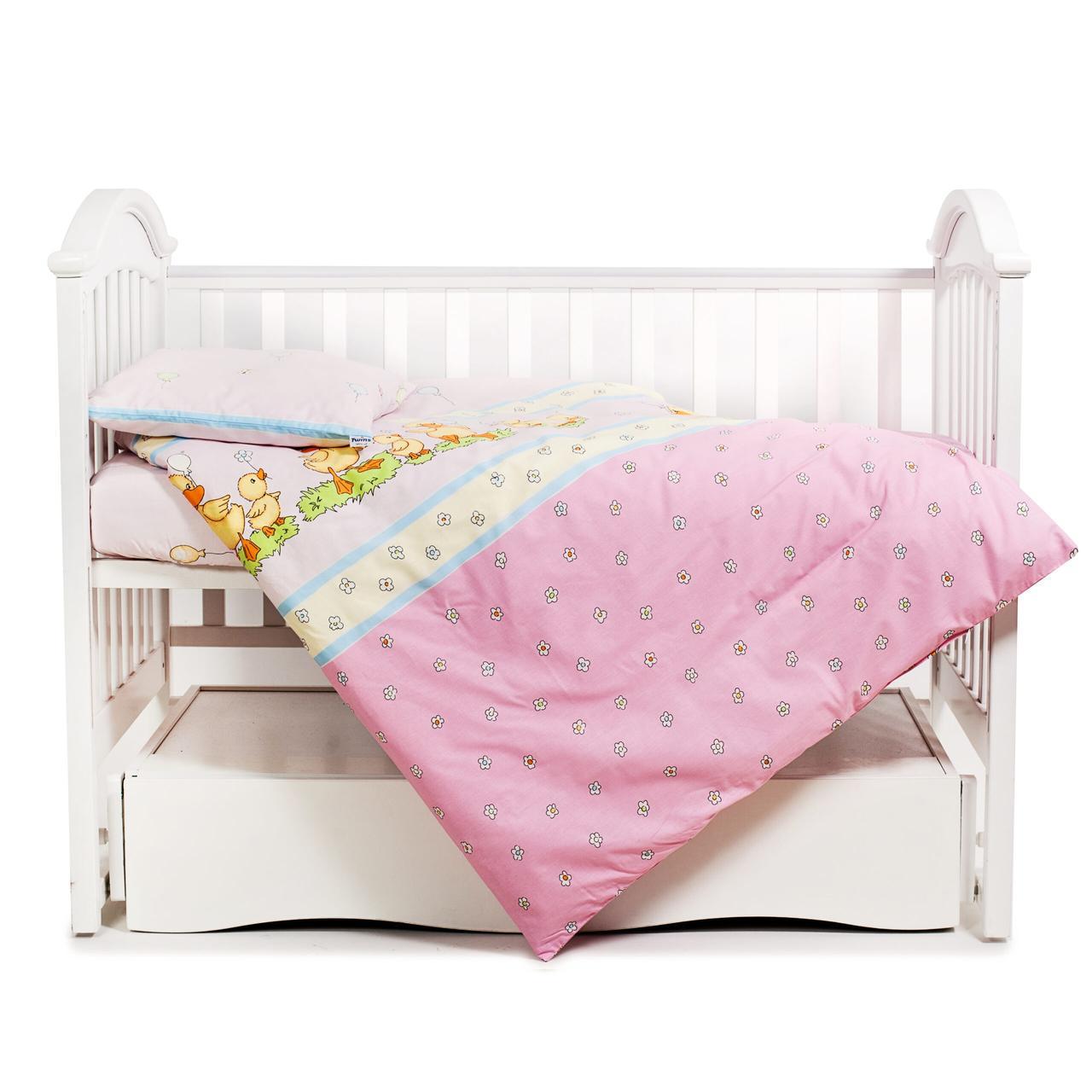 Комплект постельного белья детский Twins Comfort C-026 Утята 3 элемента Розовый (T4937) - фото 1