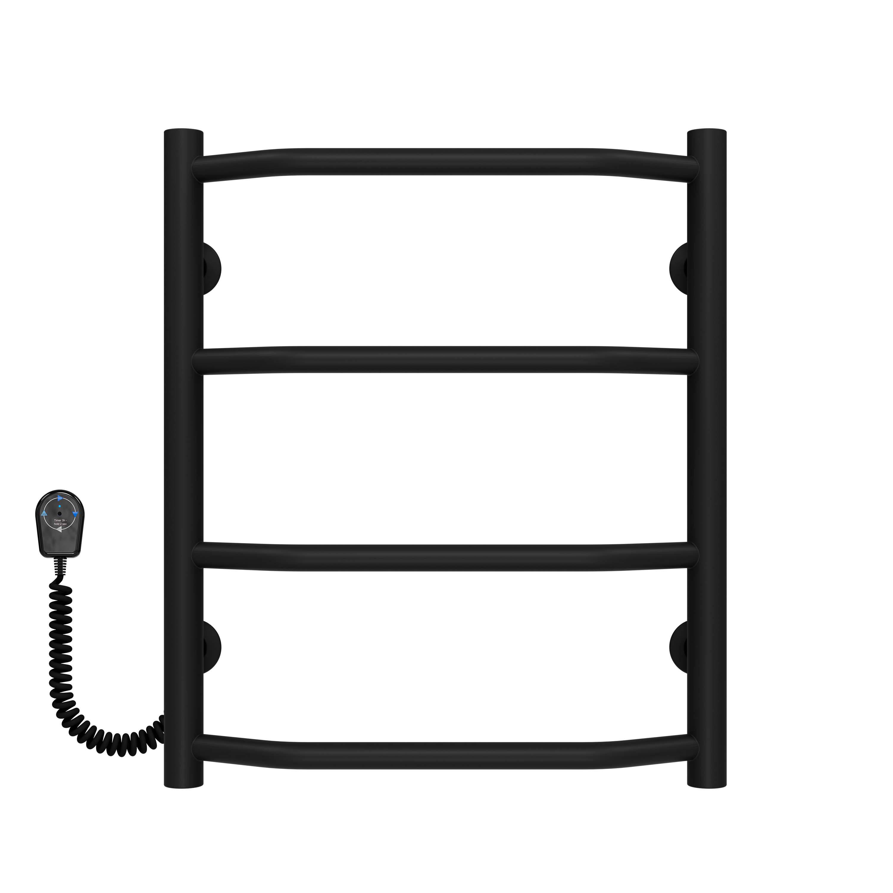 Полотенцесушитель электрический Deffi Трапеция П4 EF16 левое подключение нержавеющая сталь 400х500 мм Черный (C.TR.50.40.4.EBL5)