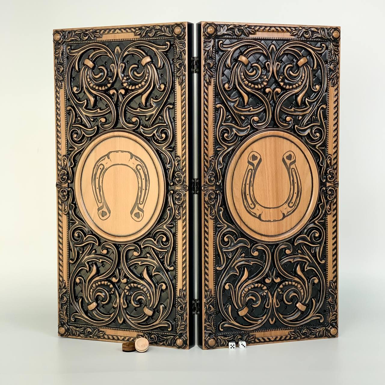 Нарди дерев'яні ручної роботи 60x27x5 см (193034)