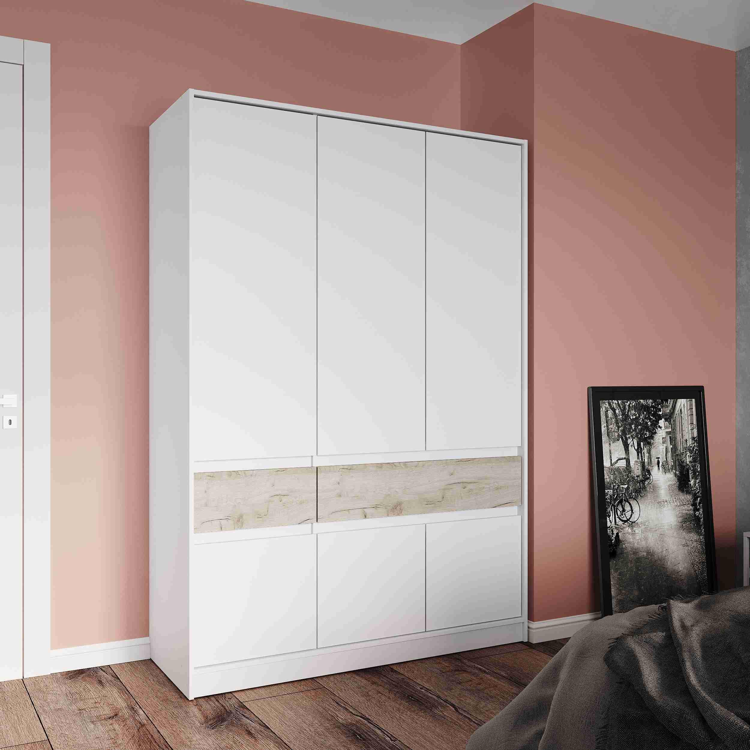 Шкаф Еверест Стайл-1400 140х53х204 см Белый/Крафт Серый (09578)