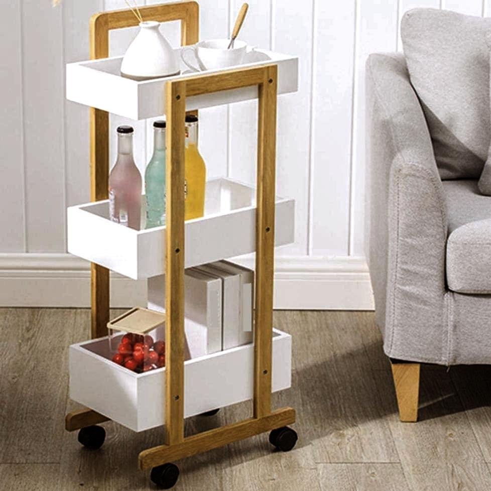 Этажерка для ванной из дерева на колесиках Харпер Сиена/Зефир (АБТ-00570520)