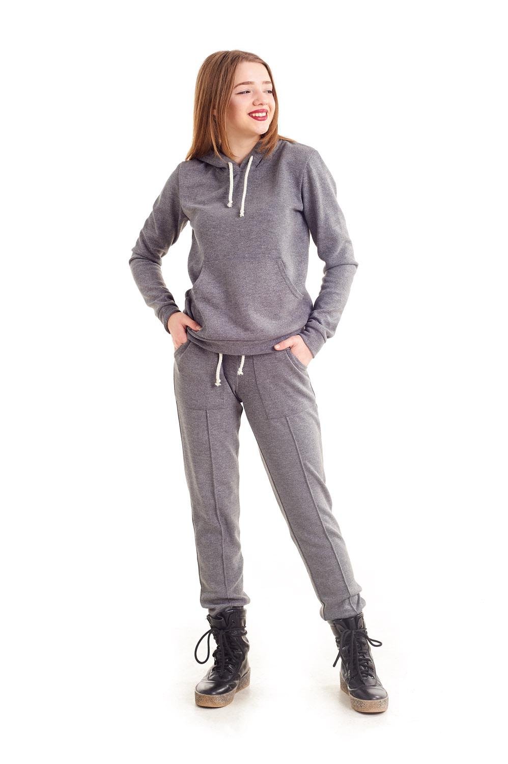 Костюм спортивный Diва трикотажный для девочки подростка 152 см Серый (26104-3)