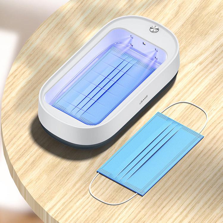 Стерилізатор-дезінфектор ультрафіолетовий Usams US-ZB151 портативний з функцією бездротової зарядки для смартфонів Білий (28822138) - фото 7