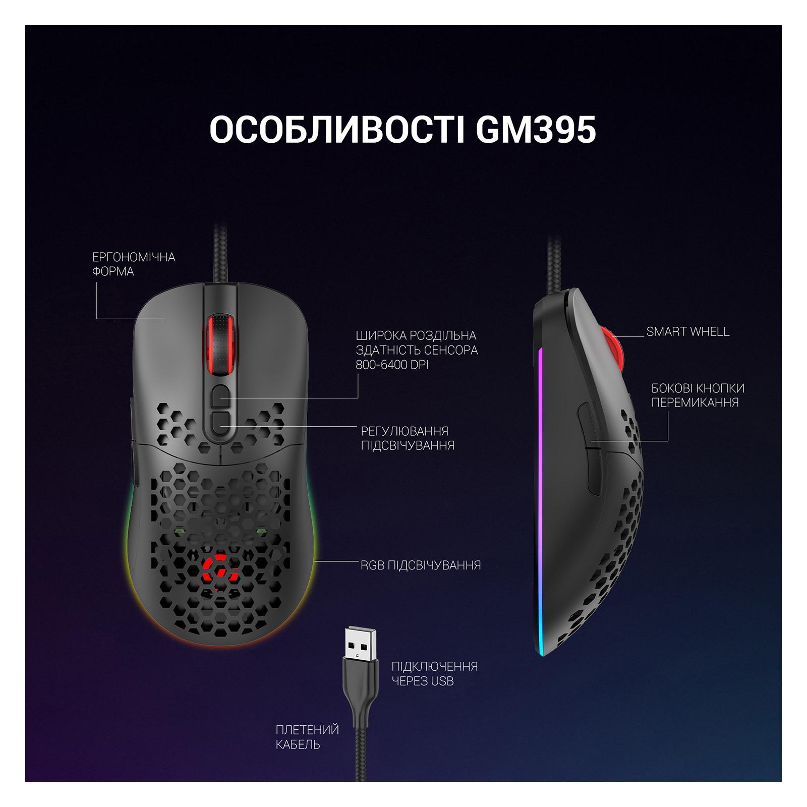 Компьютерная мышка проводная GamePro GM395 с RGB-подсветкой Black (26449358) - фото 9 Компьютерная мышка проводная GamePro GM395 с RGB-подсветкой Black (26449358) - фото 9