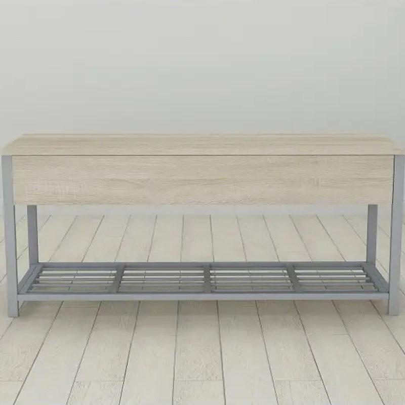 Банкетка с ящиком Ferrum-decor Дрейк 1 металл/ДСП 16 мм 550x1000x400 мм Серый/Сонома (FRD-103062)