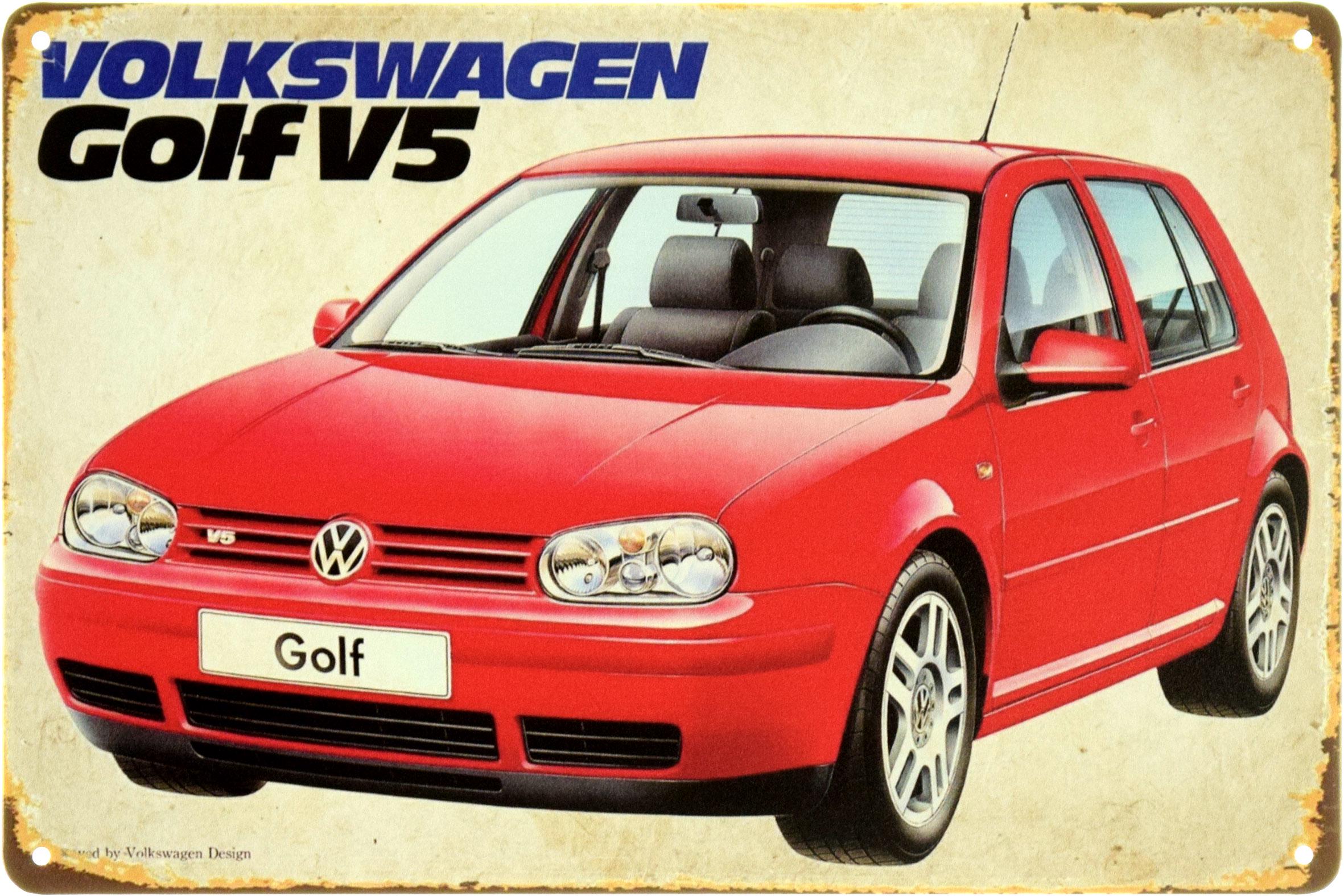 Табличка металева "Volkswagen Golf V5" 20x30 см (ms-104119)