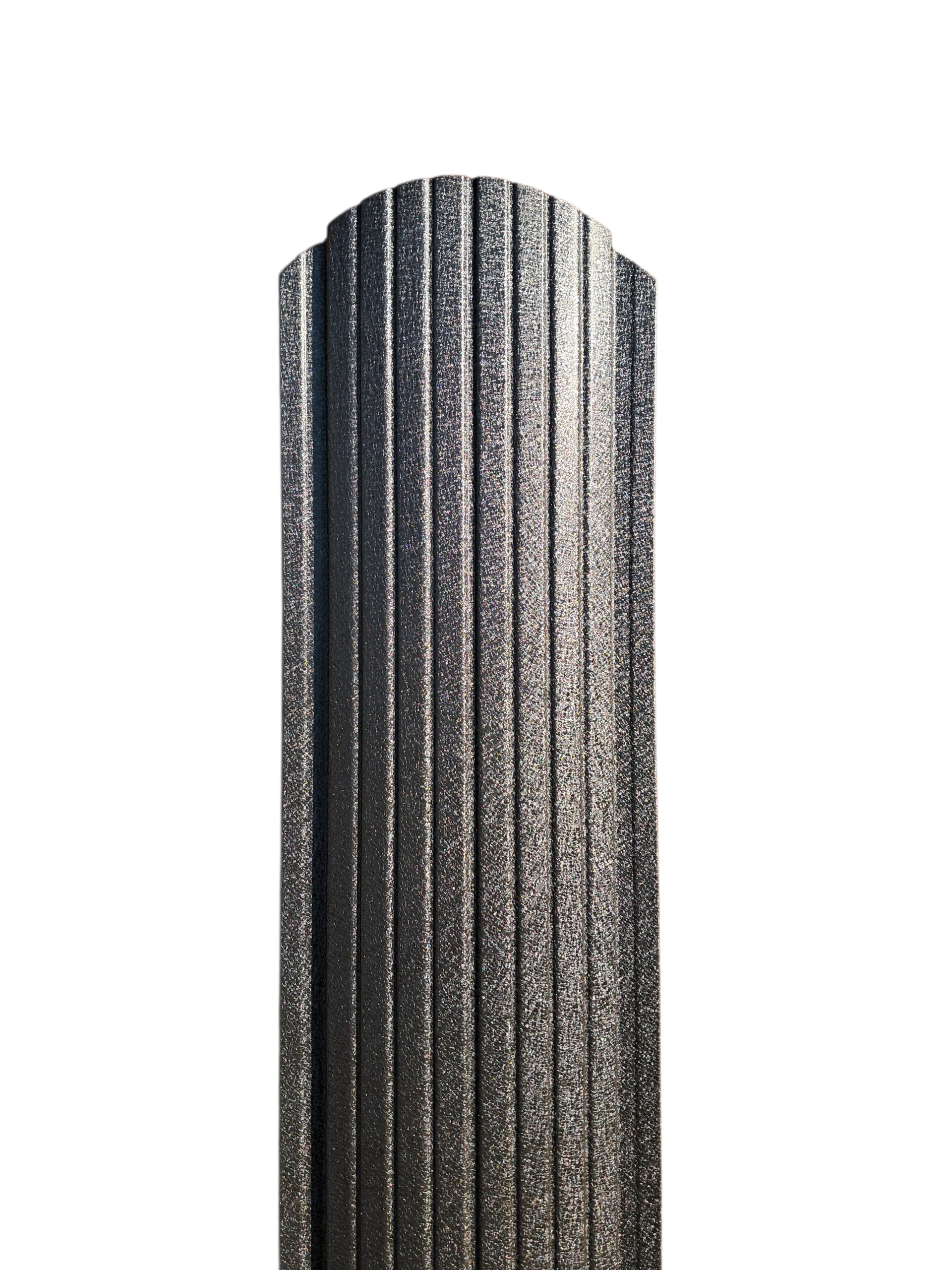 Штакетник металлический полукруглый усиленный двусторонний 0,5 м 9005 матовый (31951460)