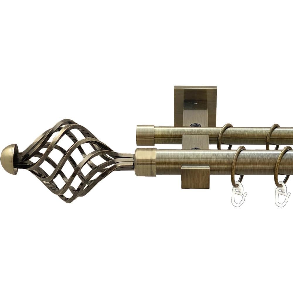 Карниз трубчатый Orvit Арезо двухрядный 25/19 мм 400 см Антик (009-2274)