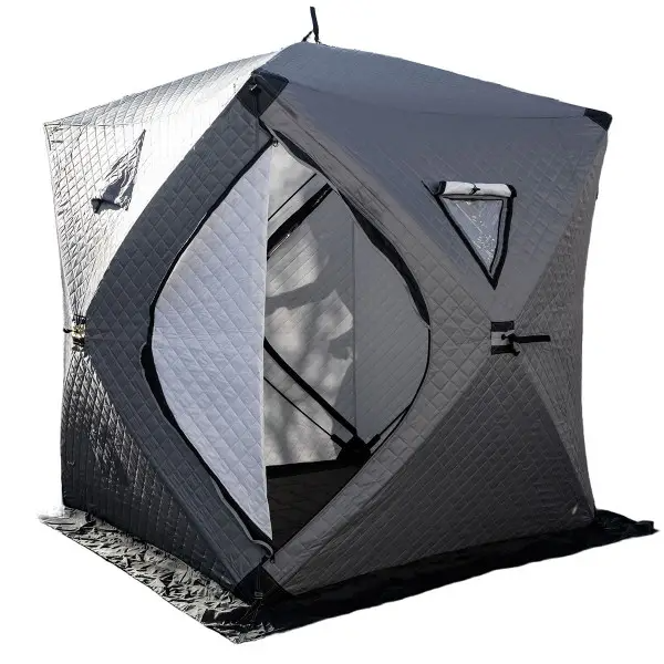 Палатка зимняя утепленная Куб трехместная 210х210х210 см Серый