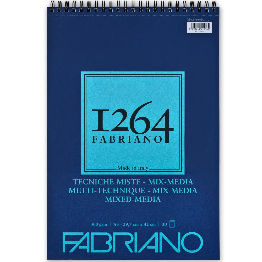 Альбом для акварели Fabriano 1264 Mix Media на спирали 300 г/кв. м 30 л. А3 Белый (19100644)